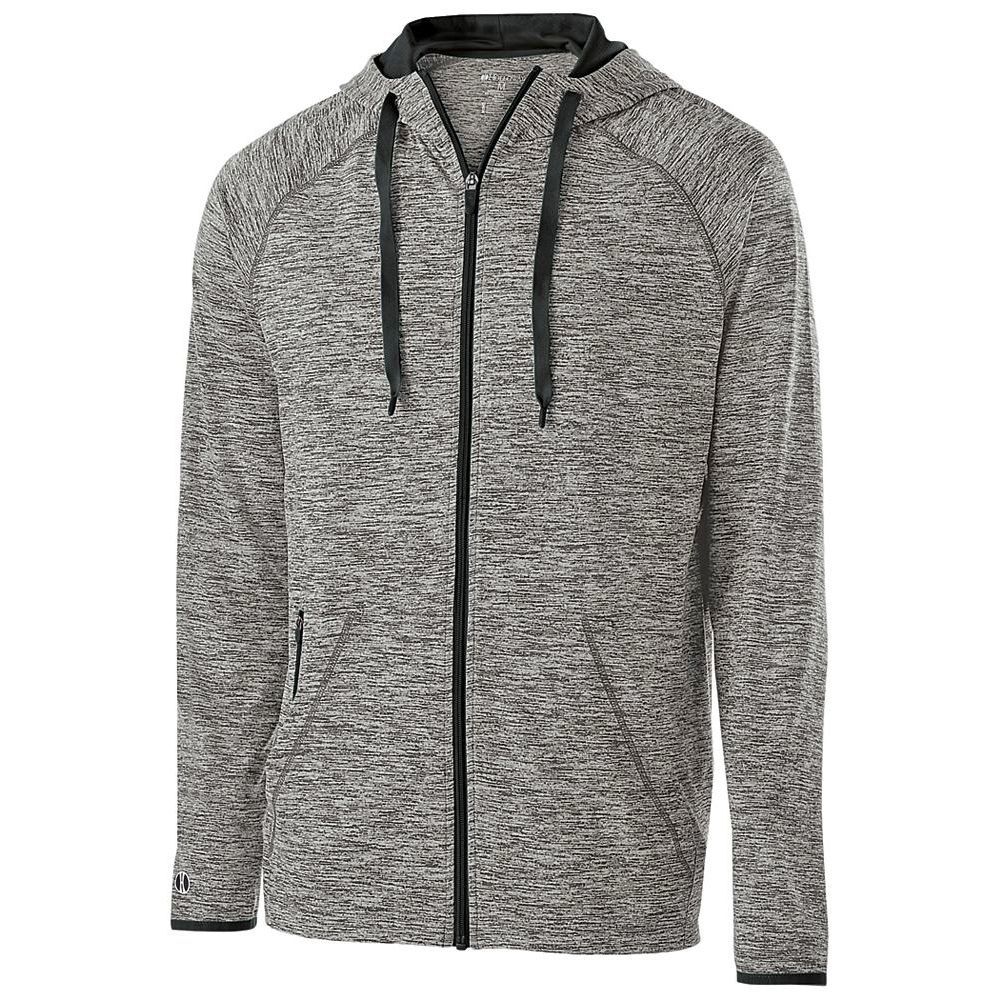 Holloway Adult Full Zip Jacket Hoodie Carbon/Black